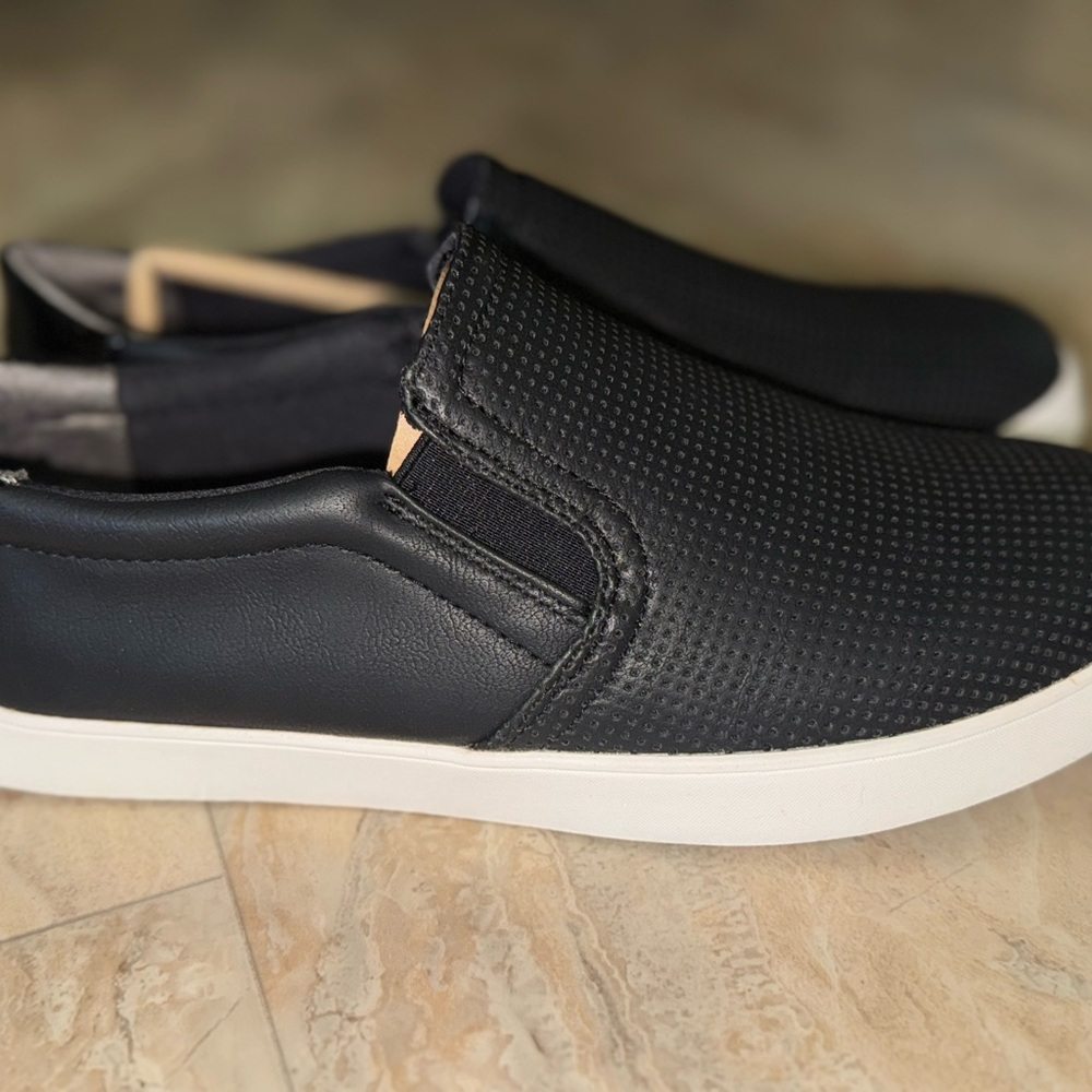 Dr. Scholl's Black and White Flats with Slip-On Design